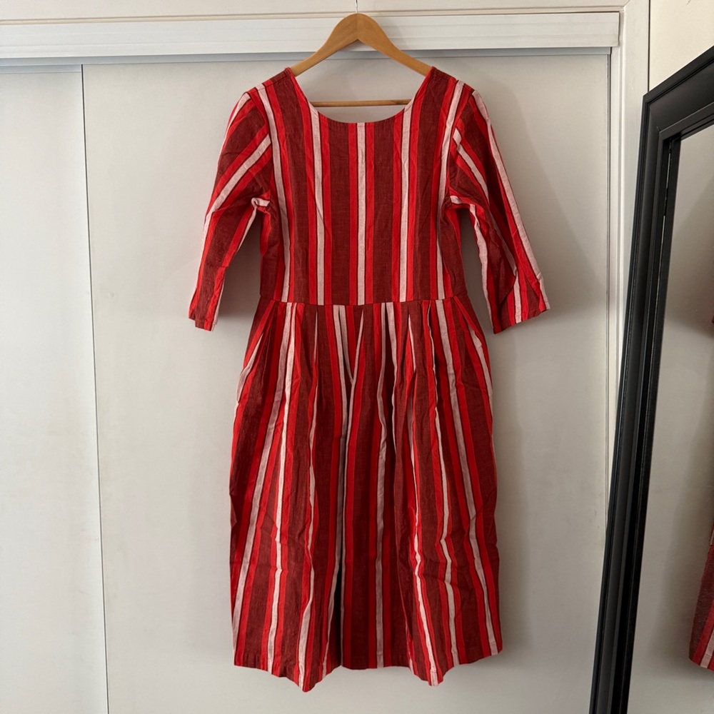 Ace & Jig Red and White Striped Midi Dress